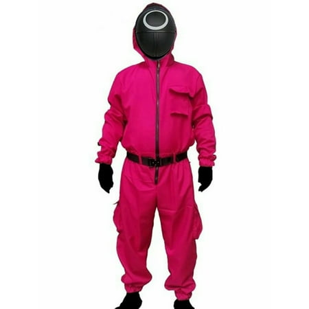 Costume For Squid Game Jumpsuit With Belt+Gloves Cosplay Zipper Full