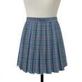 thumbnail image 3 of Maoxin Women's Skirts Women's Short Skirt Plaid Retro Pleated Skirt Uniform Role playing Costume ,Blue,L, 3 of 4