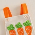 thumbnail image 6 of mgoYE Baby Girl Easter Outfit Newborn Carrot Overalls Bubble Romper Infant Clothes(Beige,3-6 Months), 6 of 6