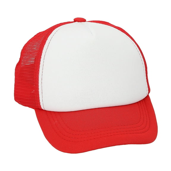 22" circ. Kids Red Adjustable Trucker Baseball Caps - 12 Pc.