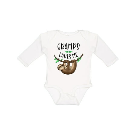 

Inktastic Gramps Loves Me Cute Sloth and Baby Gift Baby Boy or Baby Girl Long Sleeve Bodysuit