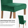 thumbnail image 4 of Velvet Stretch Dining Room Chair Covers Soft Removable Dining Chair Slipcovers Set of 2, Dark Green, 4 of 7