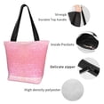 thumbnail image 4 of Balery Sparkly Pink Glitter Bolsa de Hombro con Diseño, Bolsa Grande y Duradera, Bolsa Versátil para Compras, 4 of 6