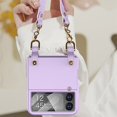 thumbnail image 2 of for Galaxy Z Flip 4 Case, Cute Z Flip 4 Case for Women PC Hard Anti-Fall Shockproof Hinge Protective Cover with Strap Wrist Handbag Design For Samsung Galaxy Z Flip4, Purple, 2 of 9