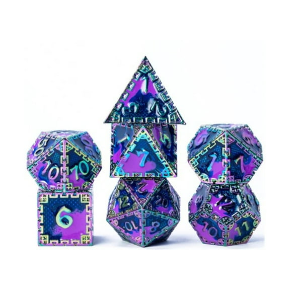 Foam Brain Games Hidden Dragon Poly Set - Burnt Opal & Purple (7) New