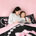 thumbnail image 4 of meiyoeat Pink Coquette Bowtie Full Size Comforter Sets For Girls,Kids Personalized Letter S Print Bedding Comforter Set,Pink Reversible,3pcs, 4 of 7