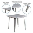 thumbnail image 3 of Flash Furniture 5-Piece Commercial Grade 31.5" Square Metal Dining Table and Chairs Set, Silver, 3 of 9