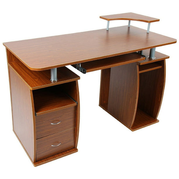 HOMCOM Home Office/Dorm Computer Desk with Elevated Shelf ...