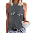 thumbnail image 2 of Puliio Tank Tops for Women's Hawaii Print O-Neck Sleeveless Shirt Casual Summer Beach Cozy Vest Fashion Top, 2 of 8