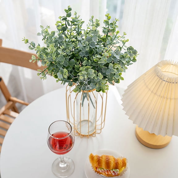 Luoshdecor 12.2 Inch Indoor Artificial Eucalyptus Leaves Pick, Fake Greenery Branches for Wedding Centerpiece Farmhouse Home Decoration