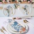 thumbnail image 3 of Coastal Octopus Cloth Napkins, Blue Nautical Ocean Creature Wood Grain Washable and Reusable Dinner Napkins Set of 8, Table Napkin for Kitchen Party Birthday Wedding Hotel Housewarming 20"x20", 3 of 9