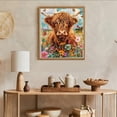 thumbnail image 2 of Cow Flowers Dimond Art Paintings, Calf Cow 5D Diamond Round Full Drill Diamonds Dots Gem DIY Arts Crafts Paintings Kit for Adults Beginners Home Wall Decoration 12x16in, 2 of 5