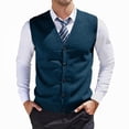 thumbnail image 2 of YMNXA Mens Sweaters Vest Sleeveless V Neck Solid Color Buttons Knitted Comfortable Slim Fit Top For Casual Daily Wear Blue Xxxl, 2 of 5