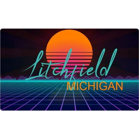 

Litchfield Michigan 4 X 2.25-Inch Fridge Magnet Retro Neon Design