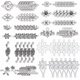 thumbnail image 1 of 96 piezas de 12 estilos de dijes de flores, conectores de flores, eslabones, colgantes de filigrana de metal, conectores de joyería, 1 of 5