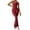 Wine Red, variant on Women's Tank Skinny Jumpsuit, Solid Color Sleeveless U-Neck Back Cutout Wide Leg Pants Playsuit Clubwear