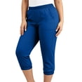 thumbnail image 6 of VBVC Women's Elastic Waist Capri Jogger Pants , Lightweight Stretchy Cropped Pants For Women,Ladies' Athletic Trousers with Visible Stitching Pockets,Blue,XL-5XL, 6 of 10