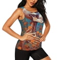 thumbnail image 2 of Lsque Artistic Orange Carnation Skull Printed Workout Tank Tops for Women, Athletic Sports Tank Tops, Compression Sleeveless Dry Fit Shirts,Sleeveless Yoga Shirt-X-Large, 2 of 9