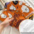 thumbnail image 4 of Cal.King Size Fitted Sheet Set - Purple Halloween 3 Piece Bedding Sets 16" Deep Pocket Fitted Sheet with 2 Pillowcases, Pumpkins Cat Ghost Black Bat Brushed Microfiber Hotel Luxury Bed Sheets, 4 of 9
