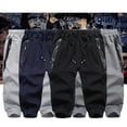 thumbnail image 5 of Afdoent Pants For Men Three-Pocket Zipper Men's Sports Casual Trousers Cropped Drawstring Men's Pants Streetwear, 5 of 8