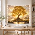thumbnail image 5 of Golden Tree of Life Beside a Misty River Valley, Dreamy Fantasy for Home Decor Lovers, Nature Inspired Artwork, Housewarming Gift Tapestry Wall Hanging for Living Room and Bedroom, 5 of 7