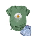 thumbnail image 3 of Xuanfei Women Daisy Gradient Graphic Print Short Sleeve Round Neck T-Shirt, 3 of 7