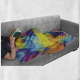 thumbnail image 6 of Digital Soft Flannel Fleece Blanket, Abstract Colorful Image Mosaic Blurry Bee Hive Like Geometric Lines Image Artwork, Cozy Plush for Indoor and Outdoor Use, 60" x 80", Multicolor, by Ambesonne, 6 of 6