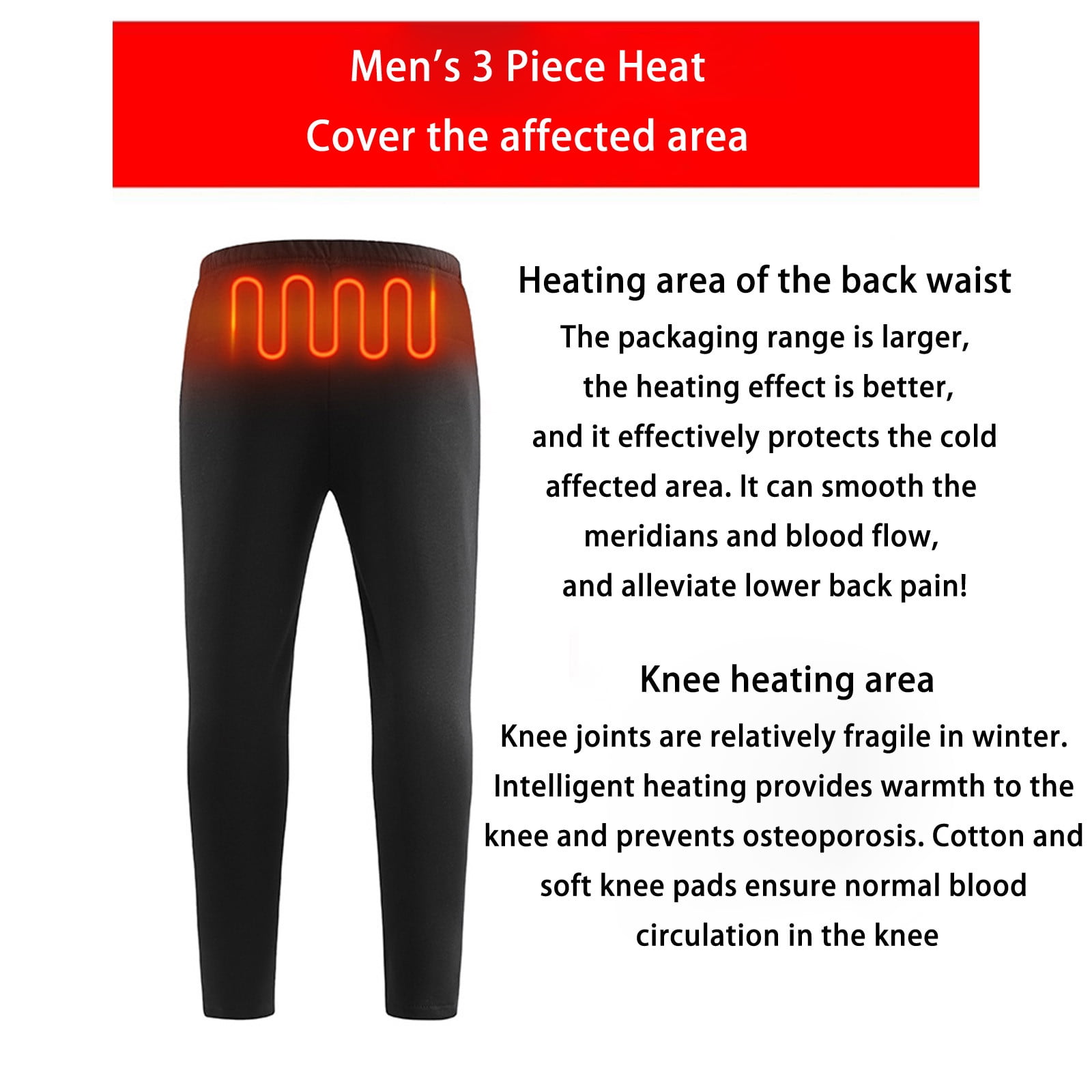 Sous-vêtements Chauffants USB Pour Hommes - Haut + Pantalon - 3 Niveaux De Chaleur - Pour Ski, Randonnée, Hiver