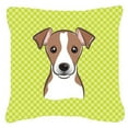 thumbnail image 3 of Carolines Treasures Checkerboard Blue Jack Russell Terrier Canvas Fabric Decorative Pillow 18H x18W multicolor, 3 of 3