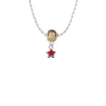 thumbnail image 2 of Delight Jewelry Silvertone Mini 2-D Red Star Mia Monkey Charm Necklace, 2 of 4