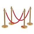 thumbnail image 2 of Kojooin 4/6PCS Stanchions and Black Velvet Ropes Set - Crowd Control Barriers with Sand-Fillable Weighted Base for Wedding, Red Carpet, Parties, 2 of 8