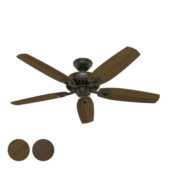 Restored Hunter Fan 52 inch Traditional New Bronze Indoor Ceiling Fan with 5 Blades and Pull Chain (Refurbished)