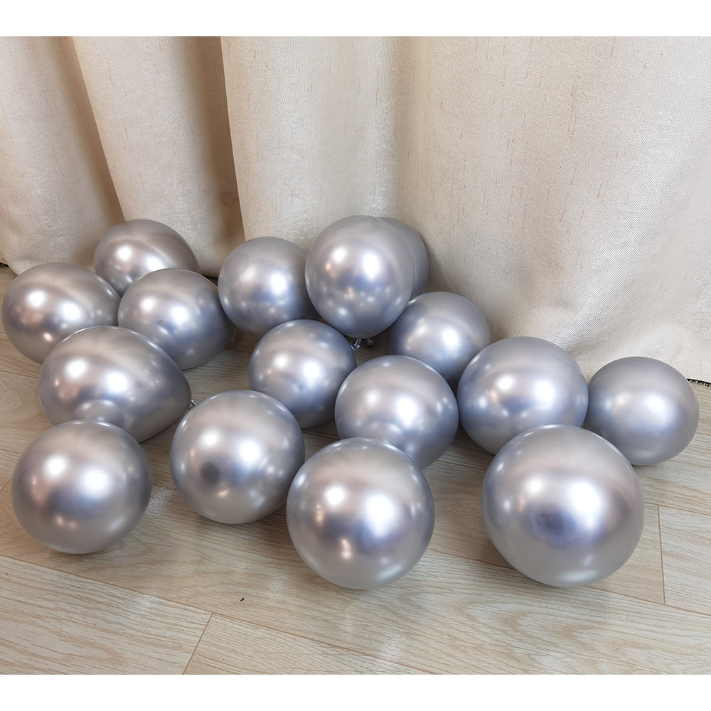 Silver Balloons 5 inch Metallic Chrome Silver Balloons for Birthday Wedding Anniversary Festival Party Decorations 100 pcs