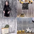 thumbnail image 2 of 4 Pieces Silver Metallic Fringe Curtain Shiny Foil Fringe Curtain Shimmer Sequin Curtain Party Decoration Birthday Wedding Halloween Photobooth Christ, 2 of 5