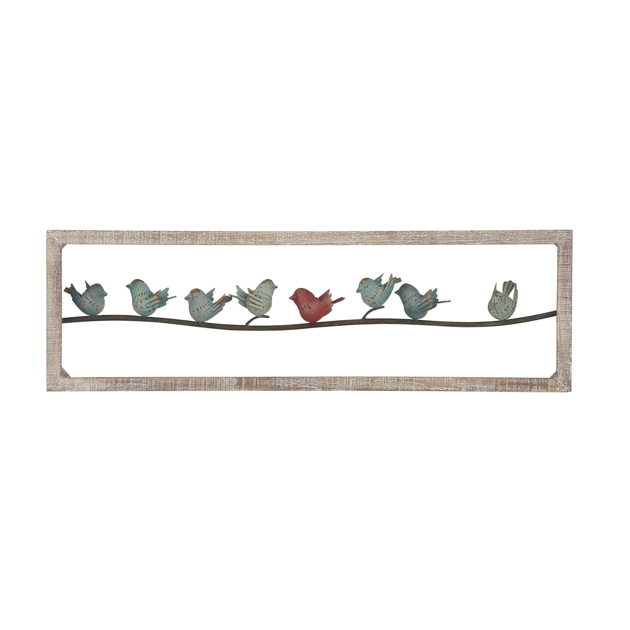 DecMode White Metal Bird Wall Decor