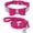 Rose Set, variant on Beirui Rhinestone Bling Leather Dog Collar and Leash Set - Soft Flocking Sparkly Crystal Diamonds Studded - Cute Double Bowknot Collar with 4 Foot Leash for Pet Show,Pink,Neck fit 8-10"