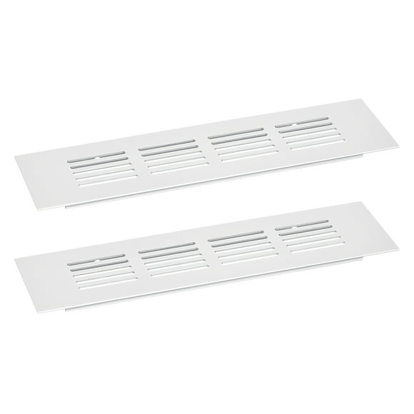 Unique Bargains Air Vents Cover, 2Pcs 200 x 60mm Aluminum Alloy Mesh Air Return Vent Cover, Louvered Ventilation Grille (Silver)