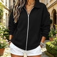 thumbnail image 2 of LUVDA Women's Waffle Knit Zip Up Jacket with Large Pockets Long Sleeve Collared Fall Outerwear, 2 of 6