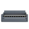 thumbnail image 5 of Twin Upholstered Daybed with Trundle and USB Charging Design, Trundle Can Be Flat or Erected, Wood Slat Support, Living Room Sofa Bed Bed for Bedroom Guest Room, No Box Spring Needed (Gray), 5 of 8