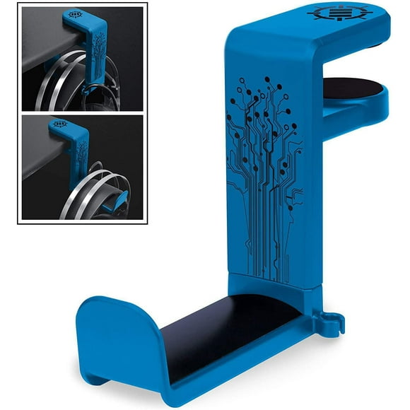 ENHANCE Support pour casque de jeu pour PC - Support pour casque de bureau avec bras rotatif réglable à 360 °, pince de crochet pour casque de bureau, ajustement universel, organiseur de clip de câble