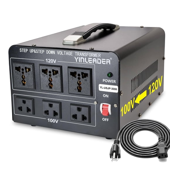 Convertidor de Voltaje Yinleader 3000W Elevador/Reductor 120V/100V