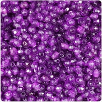 BeadTin Dark Amethyst Transparent 4mm Faceted Round Craft Beads (1350pcs)