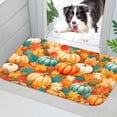thumbnail image 2 of pumpkin and Maple Leaf Plush Flannel Bath Rug 16x24 Inches, Quick Dry Absorbent Non Slip Mat for Bathroom Sink Tub, 2 of 9