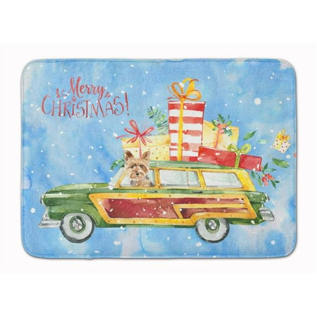 Carolines Treasures CK2431RUG Merry Christmas Yorkshire Terrier Machine Washable Memory Foam Mat