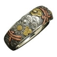 thumbnail image 5 of Women Men Elegant Sunflower Pattern Dragonfly Design Finger Ring Band Jewelry, 5 of 6