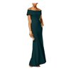 Betsy & Adam Womens Gown Petite Solid Off The Shoulder