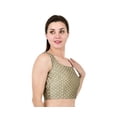 thumbnail image 2 of Sonakshi Fashion Gray Women's Jacquard Readymade Partywear Indian Ethnic Saree Blouse Choli Top Short Sleeve, 2 of 5