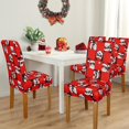 thumbnail image 4 of Merry Christmas Chair Covers for Dining Room Set Of 4, Santa Claus Stretch Dining Chair Cover 4 Pieces, Washable Kitchen Xmas Chair Slipcovers 4 Pack, Removable Seat Protector for Christmas Decor, 4 of 6