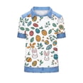 thumbnail image 6 of Mifsaly Easter Shirts for Women Patchwork Denim Trimmed T-Shirt Cute Animal Graphic Lapel Short Sleeve Casual Tops Spring Festival Easter Outfits XL, 6 of 6