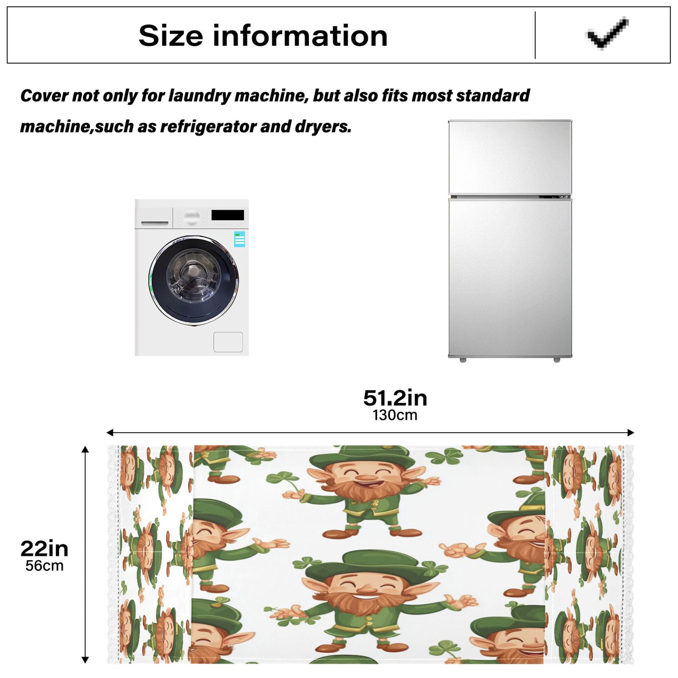 WOBOGO Cartoon Leprechauns Pattern on White Background Washing Machine Cloth Dryer Refrigerator Top Cover Protective Non-Slip Mat For Kitchen Laundry